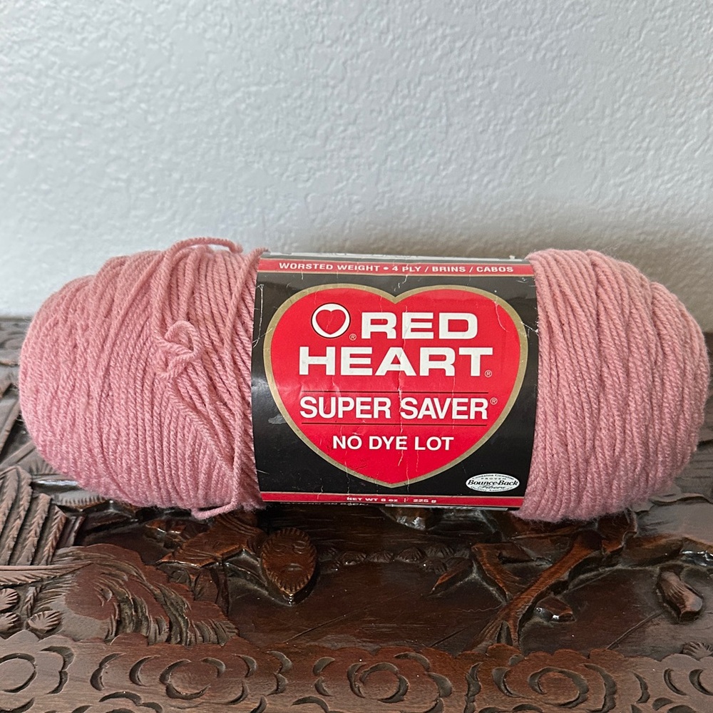 Red Heart Super Saver Yarn - Dusty Pink No Dye Lot 4 ply